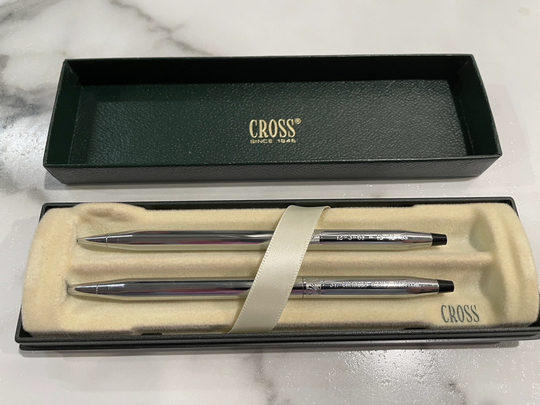 Vintage Pour Femmes | Ladies Chrome Cross Pen Set
