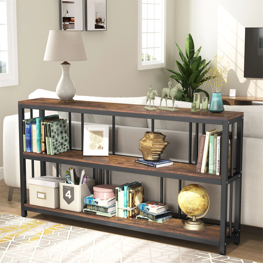 70.9" Console Sofa Table, Narrow Long Entryway Table with Storage Shelves,TV Stand