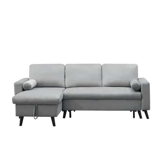 88" Reversible Pull out Sleeper Sectional Storage Sofa Bed