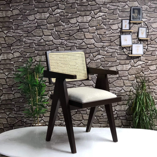 Pierre Jeanneret Wooden Dining Chair -Flexible Size Options - Comfy Seat Customize Handcrafted Furniture
