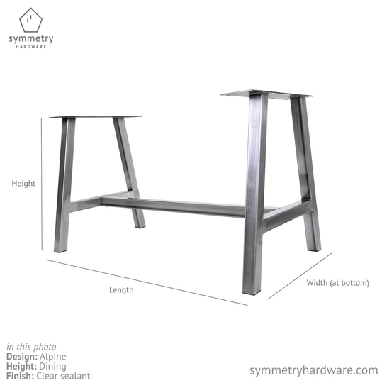 The "Alpine' Custom Metal Table Base - Dining Height/Bar Height Whole Base