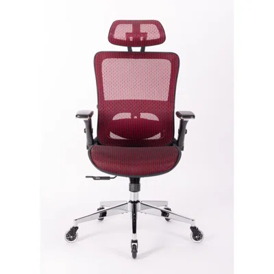 Ergonomic Mesh Office Chair - Rolling Home Desk Chair With 4d Adjustable Flip Armrests, Adjustable Lumbar Support And Blade Wheels(red Mesh)