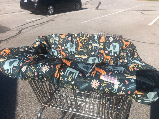 High Chair Cover Shopping Cart Cover For Boy Or Girl Animal Kingdom By Michaelmooodesign