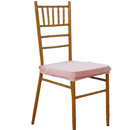 Chair Seat Cover, Pad Velvet Cushion Cover With Tie - Dusty Rose