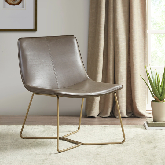 Madison Park Hawkins Brown/ Gold Accent Chair