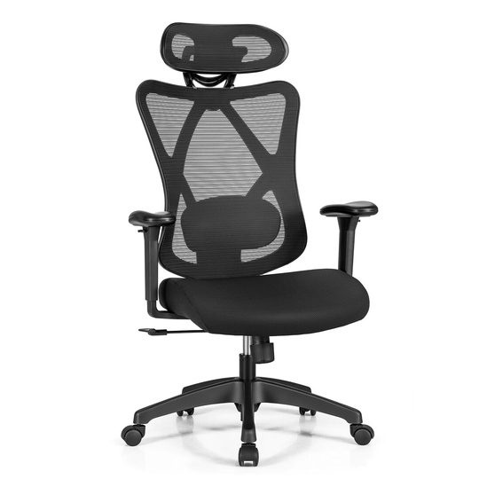 Gymax Reclining Mesh Office Chair Swivel Chair w/ Adjustable Lumbar - See Details