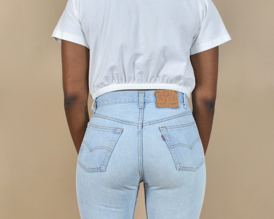 Levi's 501 Size 28 Light Wash Button Fly Altered Vintage Denim Jeans