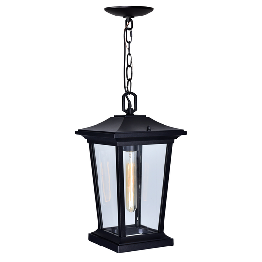Leawood 1 Light Black Outdoor Hanging Light - N/A