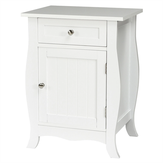 Wooden Accent End Table with Drawer Storage Cabinet Nightstand - 17.5" x 14" x 23.5" (L x W x H)