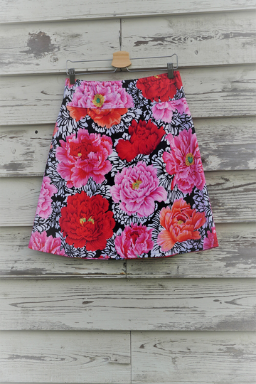 Peony Skirt, Black & White, Simple A-Line Available in All Sizes, Lengths, Custom Made Skirt