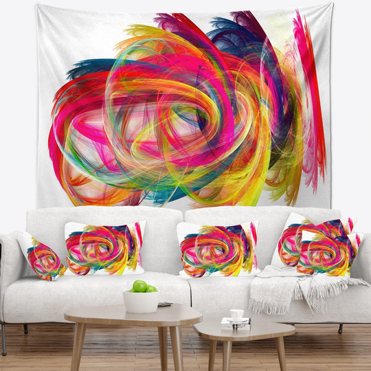 Designart 'Colorful Thick Strokes' Abstract Wall Tapestry