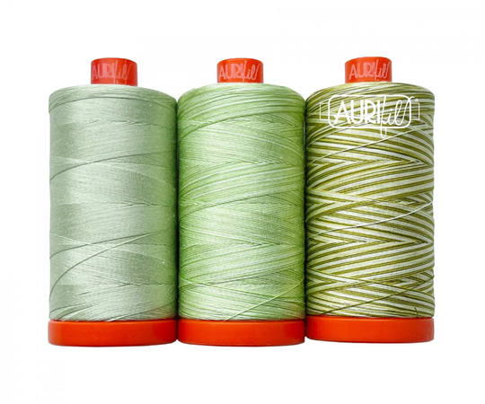 Aurifil 2022 Color Builder 50Wt 3Pc Set March Walking Palm # Ac50Cp3-015 - Quilting Thread Sewing Crafting
