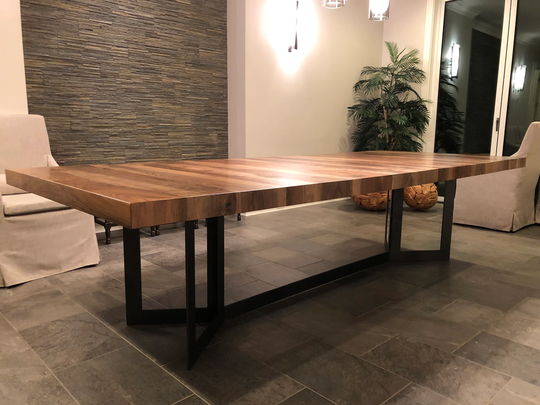 Flat Bar Style Metal Table Base - Any Size/Color