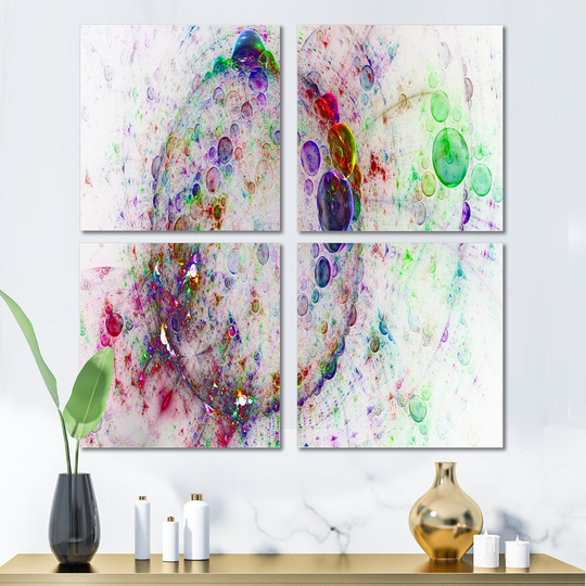 Designart 'Colorful Spherical Planet Bubbles' Abstract Canvas Wall Art Print