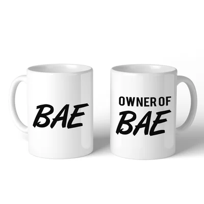 Alfonso Bae and Owner of Bae Matching Couple 2 Piece Coffee Mug Set