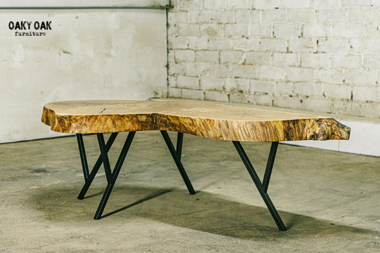 Industrial Coffee Table | Raw Oak