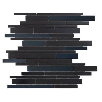 Black Industrial Style Stainless Steel Metallic Linear Mosaic Sheet Tile By Modket