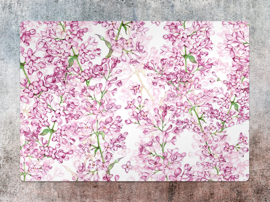 Pink Lilac Chair Mat, Splat Purple Vinyl Floor Flowery Protective Office Decor, Room Rug, Comfort Mat