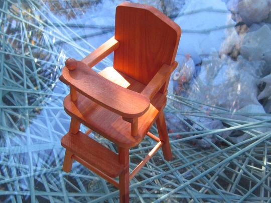 strombecker Wood High Chair Dollhouse Furniture