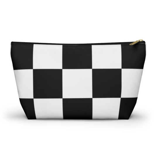 Large Checkerboard Pouch, Cosmetic Bag, Pencil Case