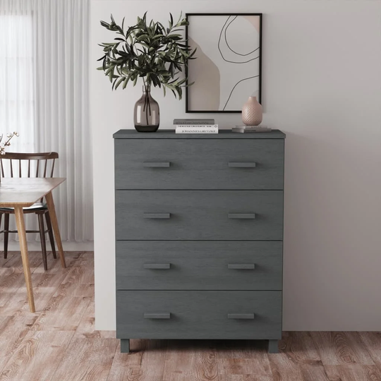 Sideboard Dark Gray 31.1"x15.7"x40.7" Solid Wood Pine