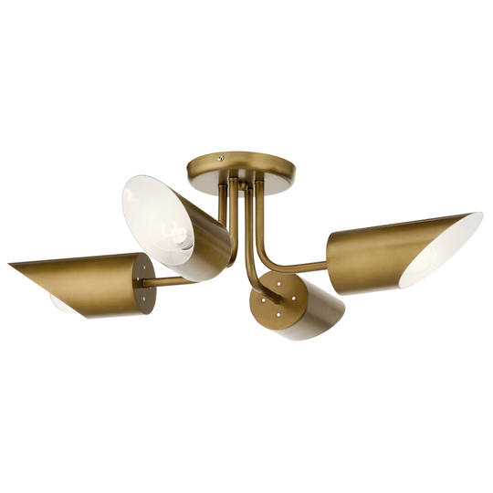 Kichler Lighting Trentino 4-Light Semi Flush Mount Natural Brass