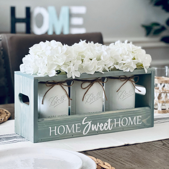 Home Sweet Table Centerpiece, Kitchen Decor, Wedding Centerpieces, Fall Farmhouse Decor