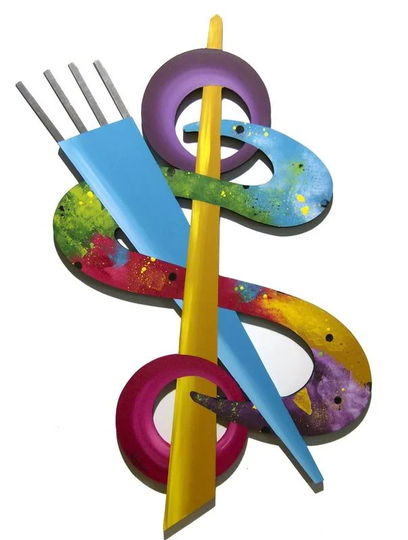 Colorful Abstract Wall Sculpture, Wood & Metal Wall Art, Stardust, 34x26 By Art69
