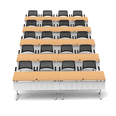 20 Person Training Meeting Seminar Tables with Modesty Panels and 20 Chairs Complete Set