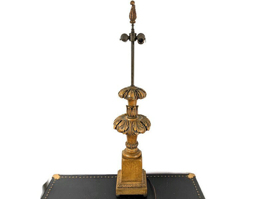 Antique Solid Walnut Table Lamp From Holzheimers in Cleveland, Ohio