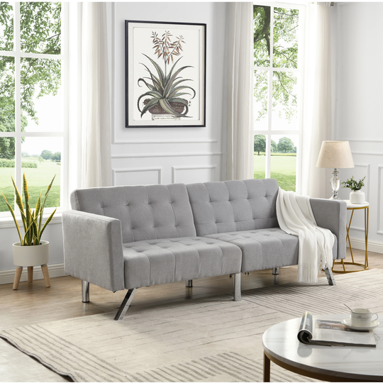 Sofa Bed Convertible Folding Lounge Couch Loveseat Linen Padded Sleeper Sofa