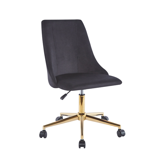 Porthos Home Rae Office Chair, Velvet Upholstery, Gold Chrome Legs