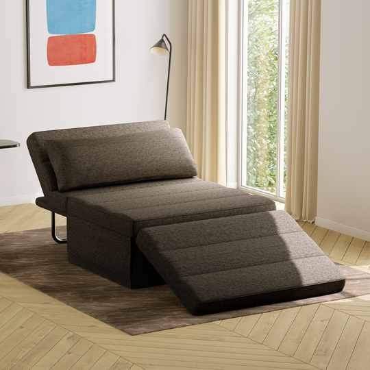 36'' Linen Armless Sofa Bed