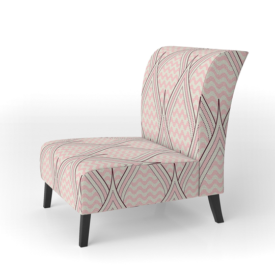 Designart 'Retro Ornament with Decorative Elements' Upholstered Mid-Century Accent Chair