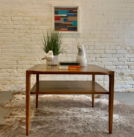 Mid Century Modern Oak Square Side Table/End Table