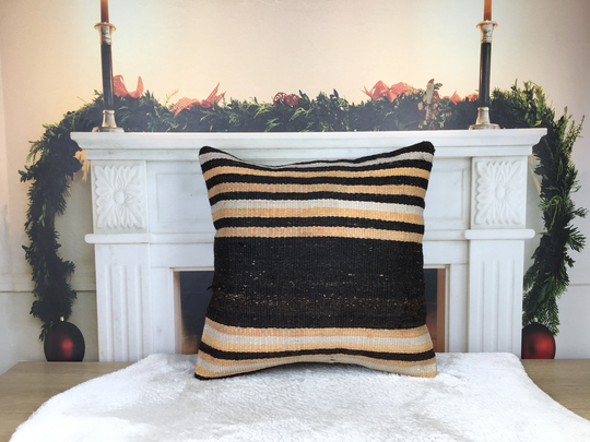 Kilim Chair Pillow, Pillow Cases, Floor Cover, Decorative Accent Couch Natural 20x20 Case, 3392