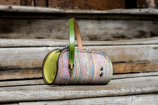 Limited Leather Purse Colorful Distressed Natural Woman Evening Purse, Small Shoulder & Crossbody Handbag Made By Ladybuq Art