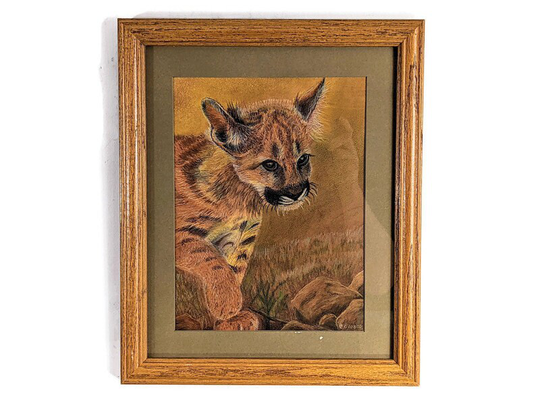 C. Orozco Tiger Cub Chalk & Pencil Drawing