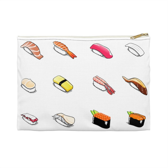 Sushi Accessory Pouch, Cloud Pattern, Zipper Pencil Case, Coin Purse