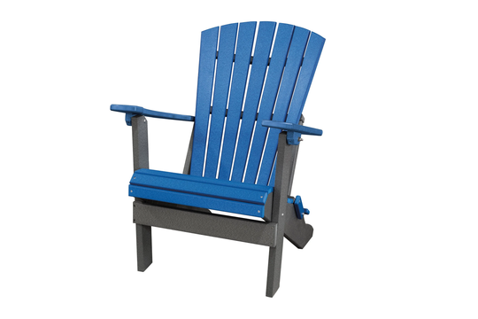 Dutchcrafters Folding Fan Back Adirondack Poly Patio Chair - Choose Your Colors Amish Made in Usa