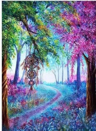 Us Seller. 40x30cm Trees in The Tropics, Fall Sunset Diamond Painting Kit. Round Drills, Full Drills, Fast S&h