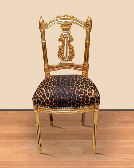 Animal Print Gilded Gold Leaf Chair
