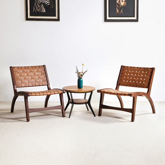 Ismael Comfy Accent Side Chair with Wood Base Set of 2