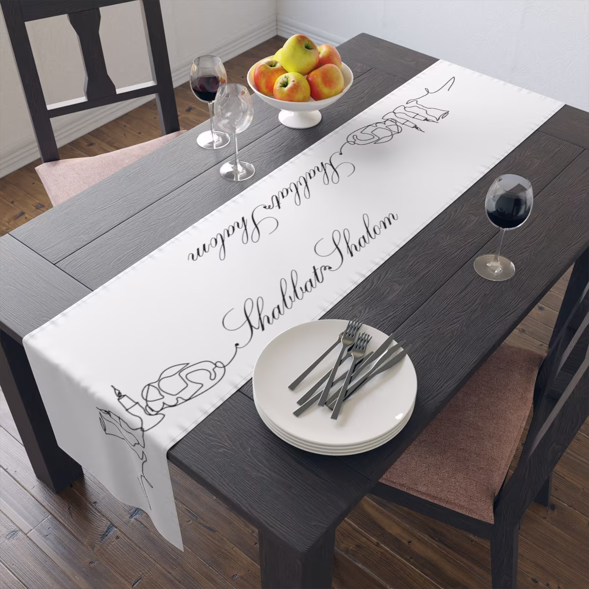 Set A Gorgeous Table For Shabat New Home Gift, Judaica Jewish House Decor, - Shabbat Tablecloth