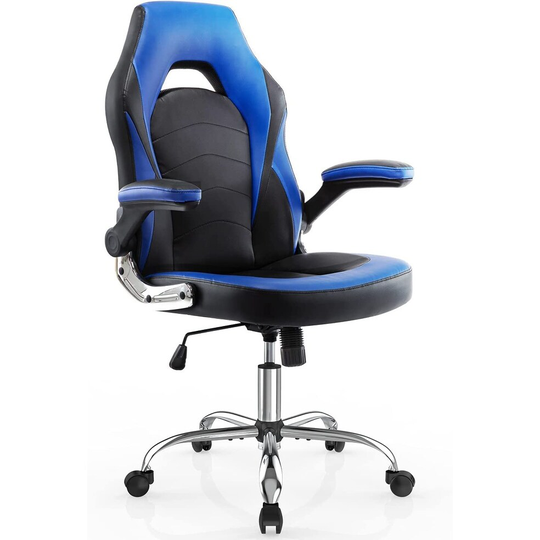 Gaming Chair, Racing Style Leather Gamer Chair, Ergonomic Office Chair Computer Desk Executive Chair with Flip-Up Arms