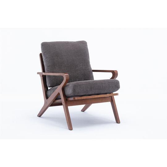Solid Wood Frame Accent Chair, Upholstered Armchair for Living Room