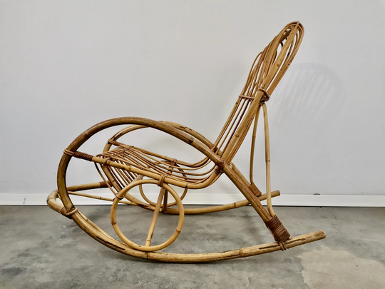 Bamboo Rocking Chair, 1970S