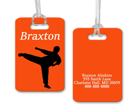Karate Bag Tag, Personalized Martial Art Gift, Luggage Gift For Girl, Boy, Sport Tag