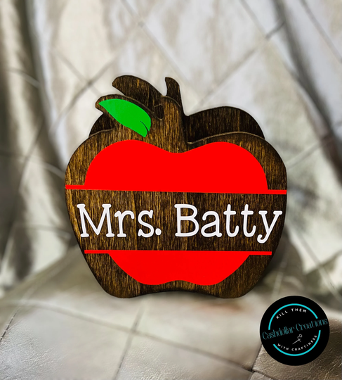 Teacher Gifts, Pencil Holder, Personalized Gift, Wooden Apple