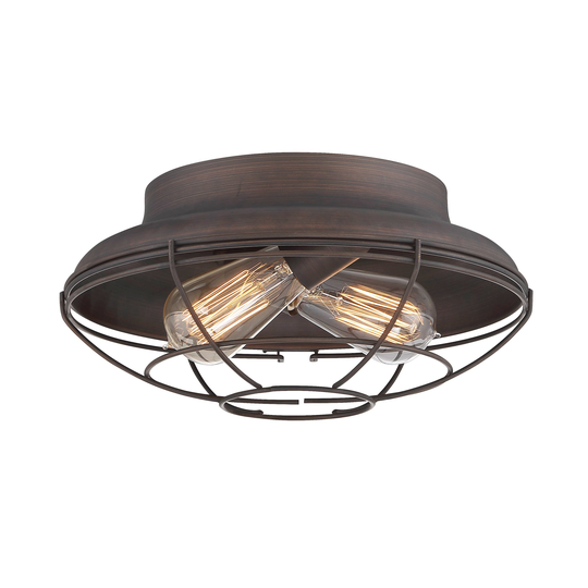 Millennium Lighting Neo-Industrial Metal 2 Light Flush Mount Ceiling Fixture
